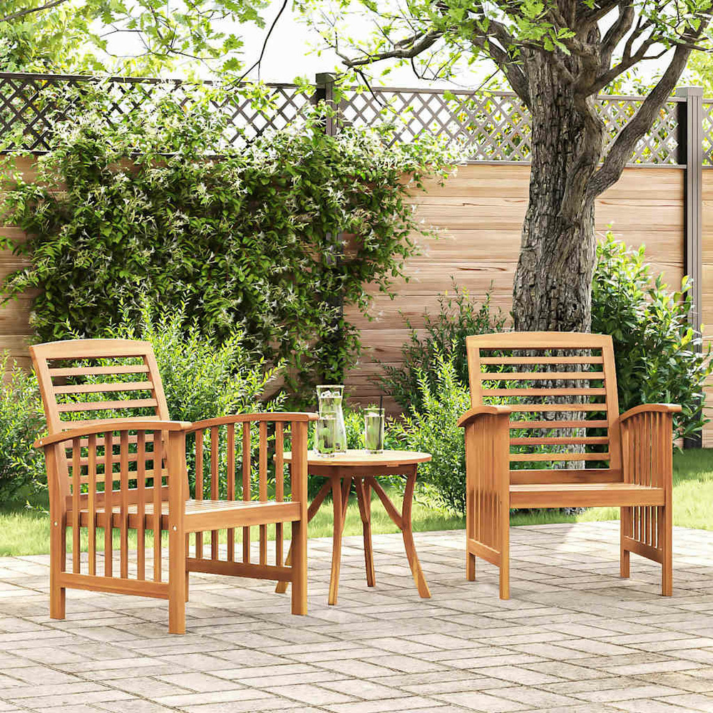 Chaises de jardin lot de 2 bois d'acacia massif