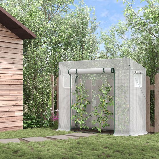 Serre de jardin tunnel acier pe plantes potager protection vent 200x76x168cm blanc - comfortxl outdoor living