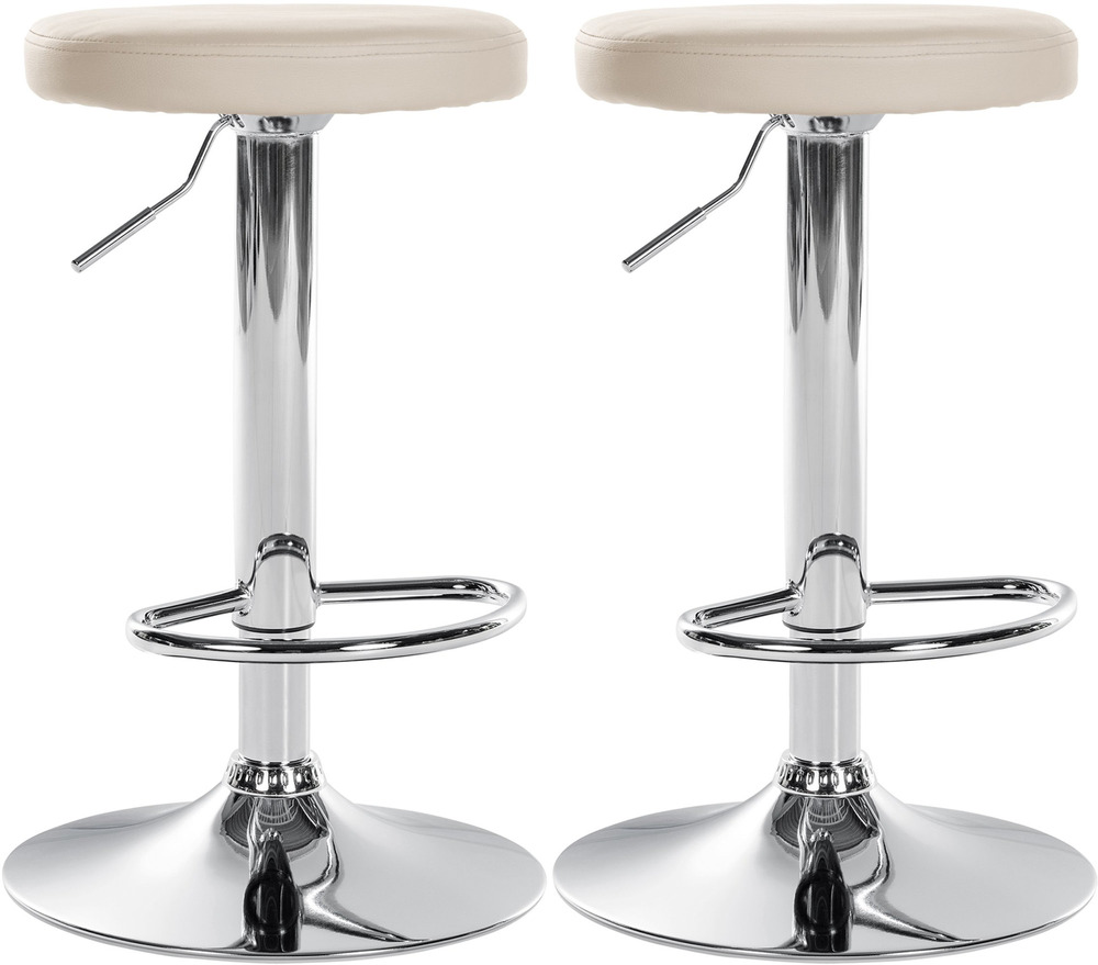 Lot de 2 tabourets de bar ponte simili cuir chromé