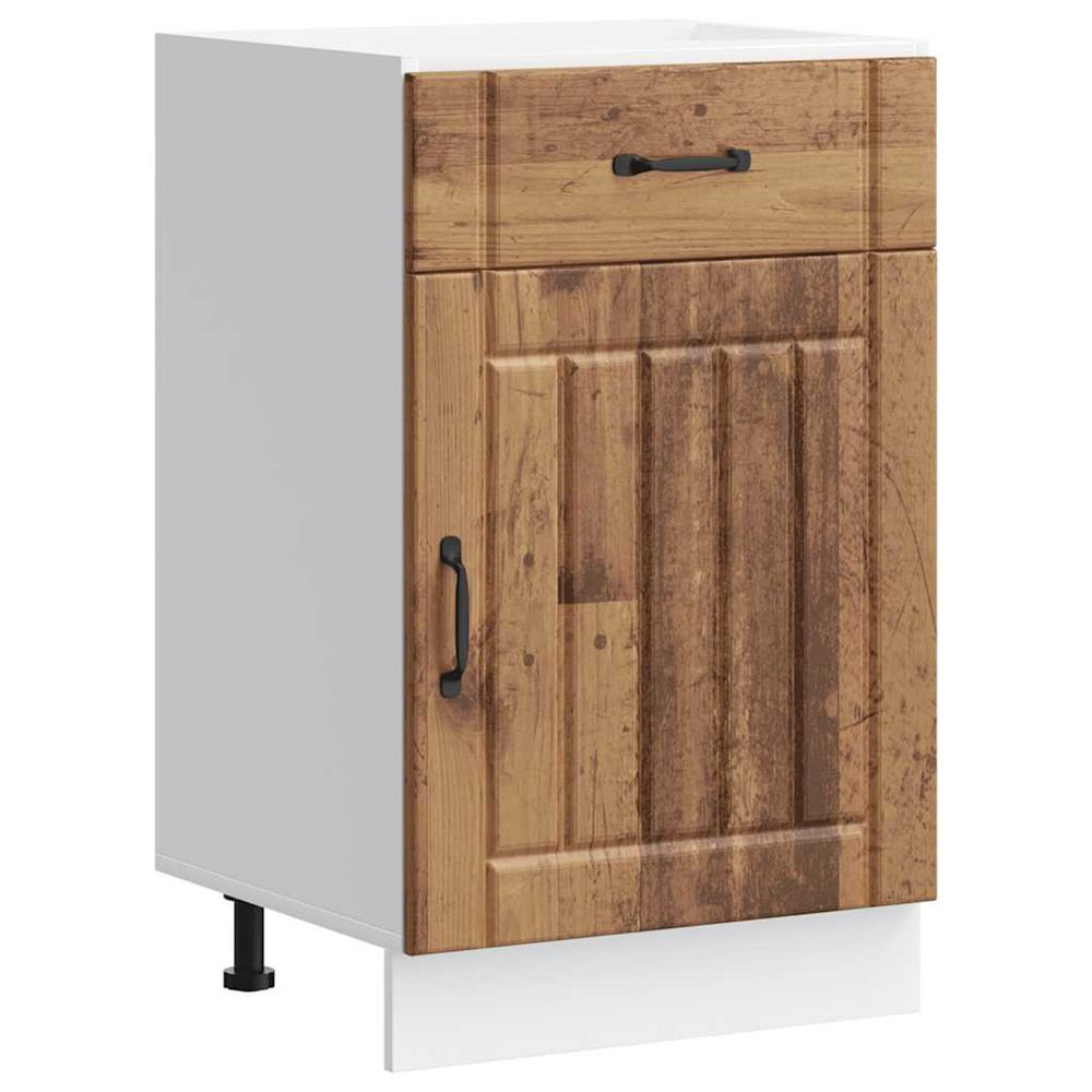 Armoire de cuisine lucca vieux bois bois ingénierie