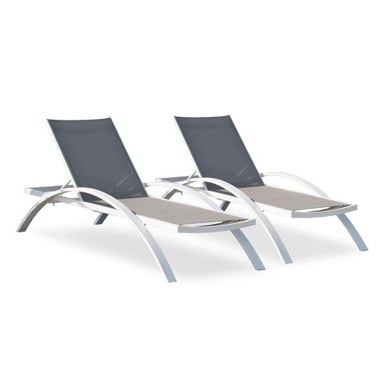 Lot de 2 bains de soleil empilables