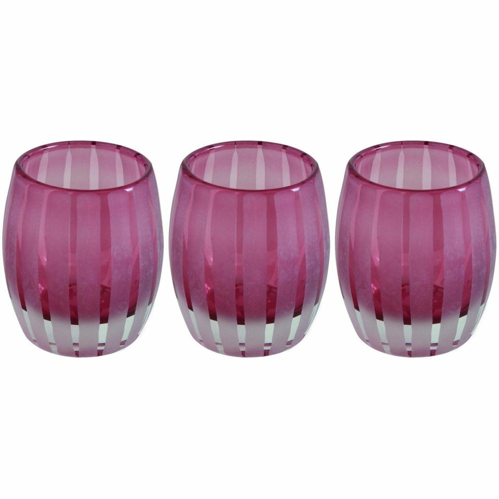 Bougeoir photophore 11cm elegance (lot de 3) rose