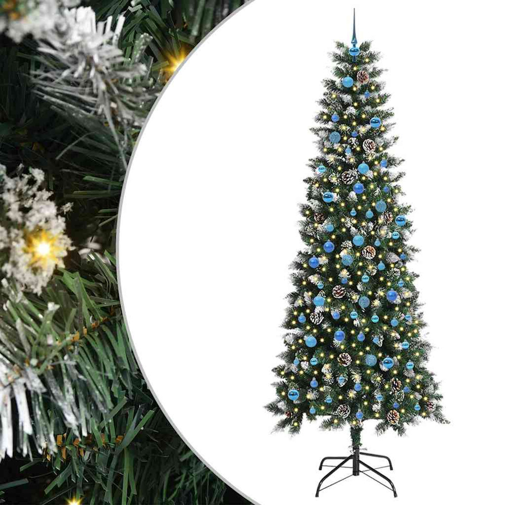 Sapin de noël artificiel vert 240 cm pvc, plastique et acier