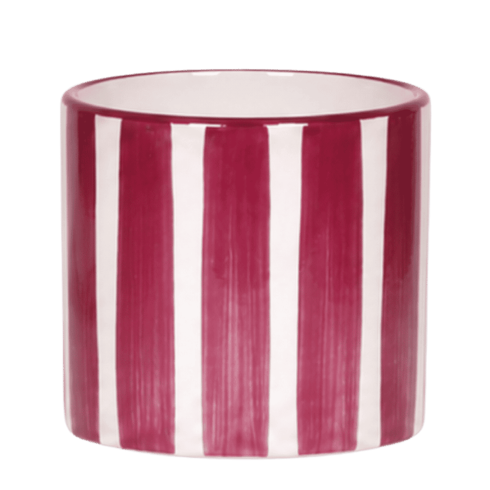 Cache-pot painted stripe rouge - ø12 cm x h12 cm