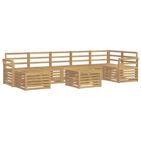 Ensemble de canapés d'extérieur 8 pc blanc bois d'acacia massif