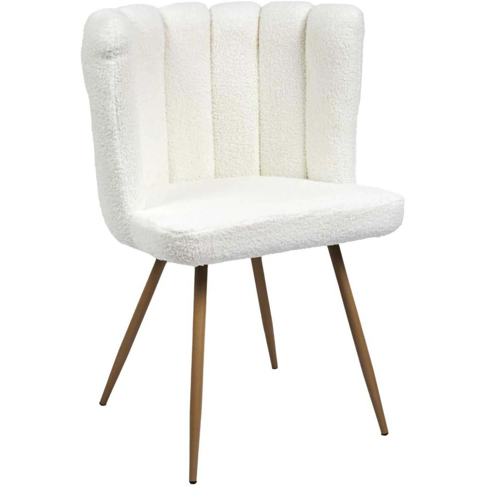 Chaise assise en tissu bouclette blanc ariel