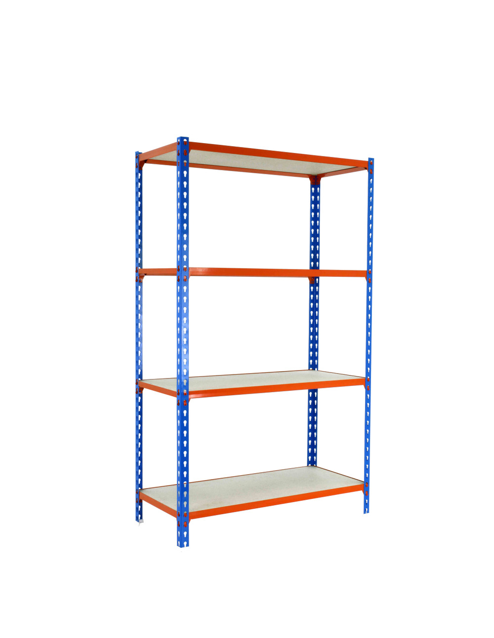 Etagère légère sans vis maderclick megaplus 4/300 1500 bleu/orange/ma bleu/orange/bois 1500x1200x300 - simonrack