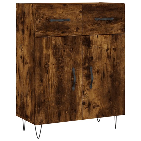 Buffet bahut commode armoire meuble de rangement organisateur cuisine salle de séjour salon 69,5 x 34 x 90 cm bois d'ingénier
