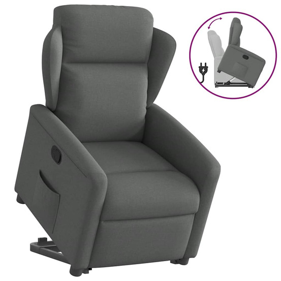 Fauteuil inclinable gris foncé tissu