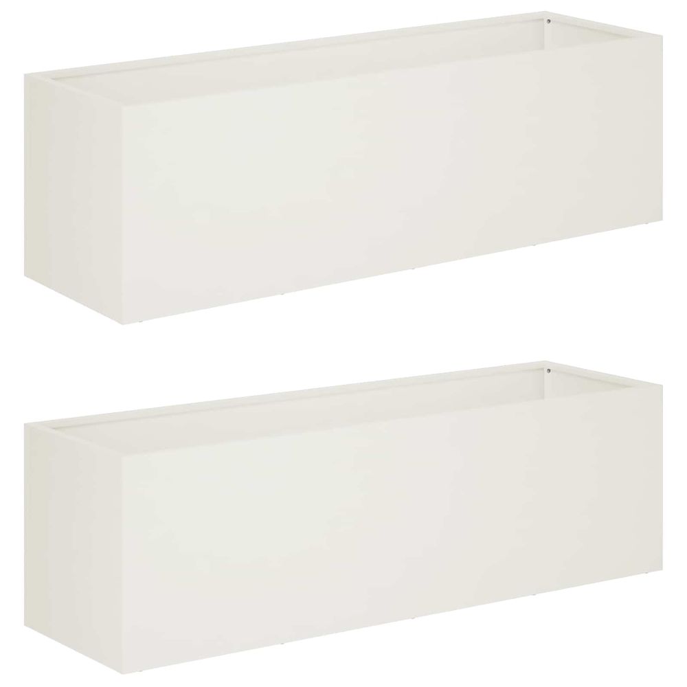 Cache-pot de jardin 2 pc blanc 80 x 30 x 30 cm