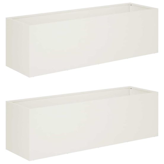 Cache-pot de jardin 2 pc blanc 80 x 30 x 30 cm