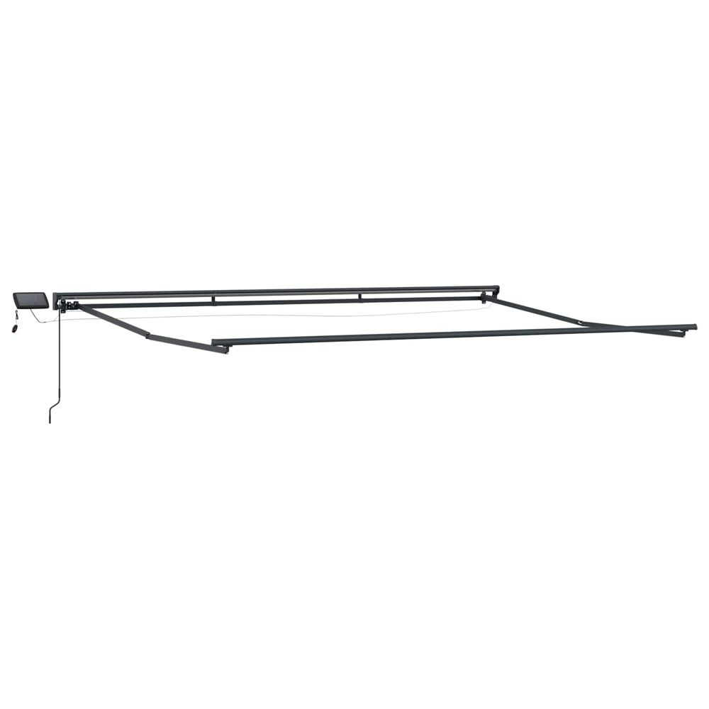 Cadre de store manuel avec leds anthracite 4 × 3 m aluminium