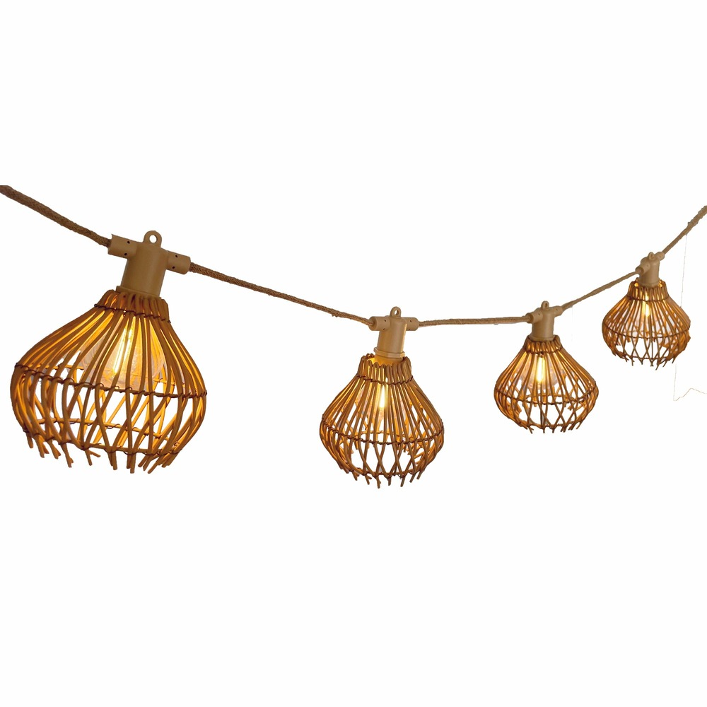 Guirlande d'extérieur rotilia beige polyrotin 8m