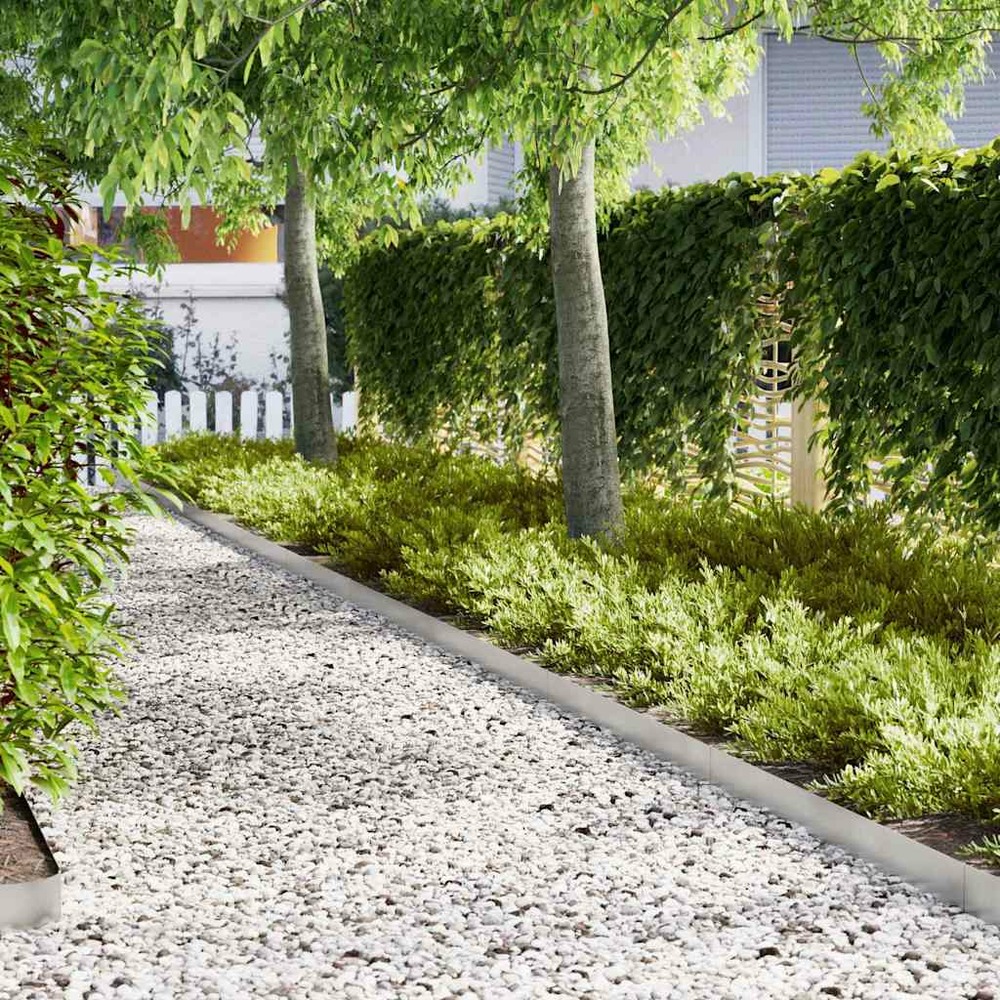 Bordure de pelouse 30 pcs argent 100 x 0.05 x 20 cm