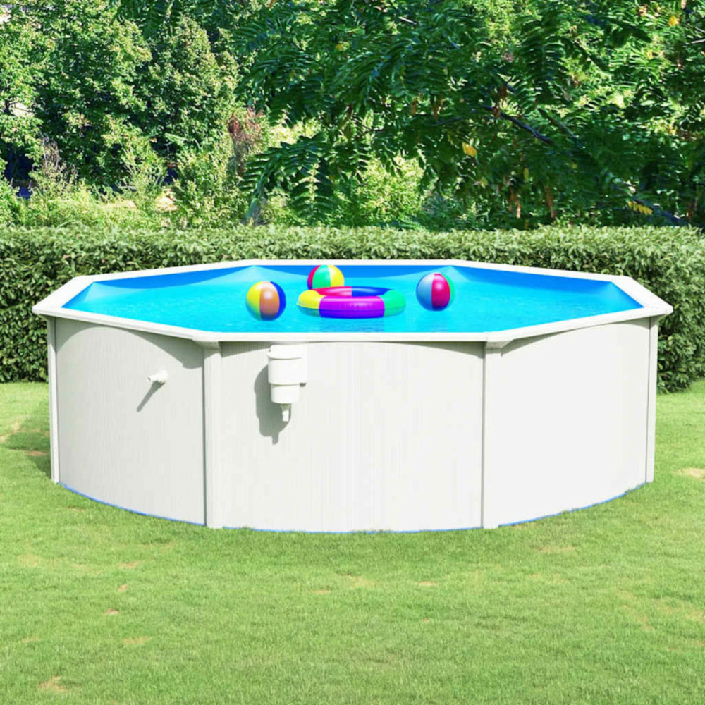 Piscine ronde avec parois en acier 460x120 cm blanc