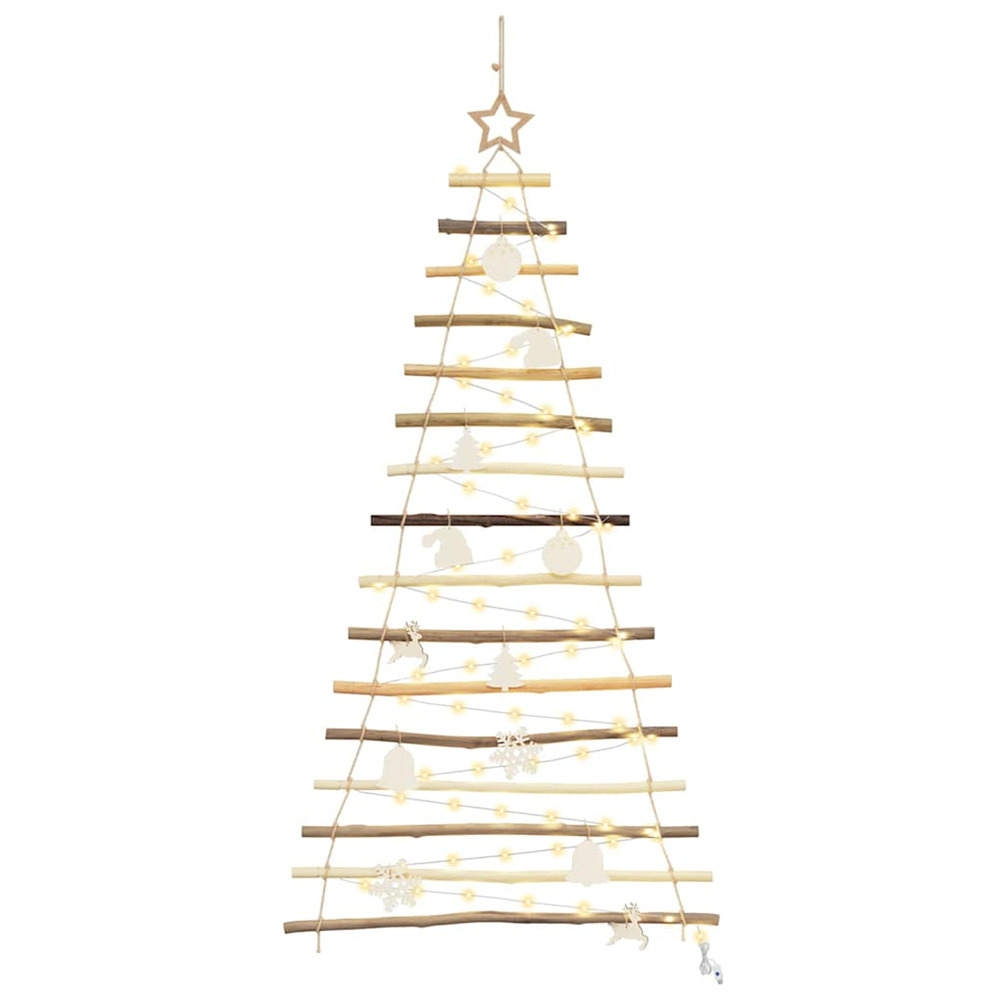 Sapin de noël avec 50 led naturel 120 cm frêne massif