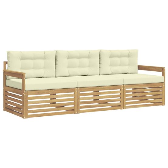 Ensemble de canapés d'extérieur 3 pc blanc et crème polyester
