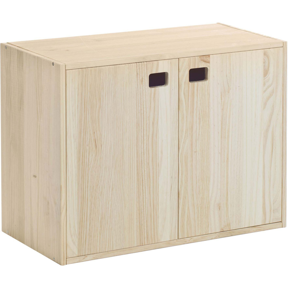 Armoire en pin brut 2 portes 3 tablettes dinamic