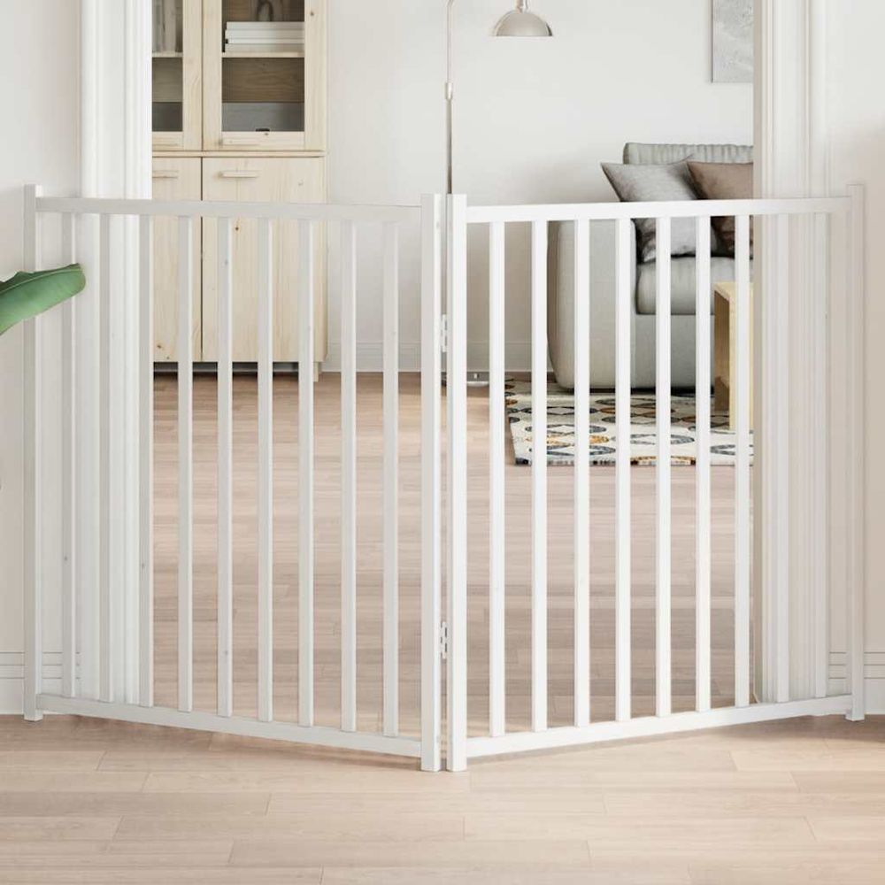 Barrière pour chien haute 90 cm pliable bois 160 cm blanc