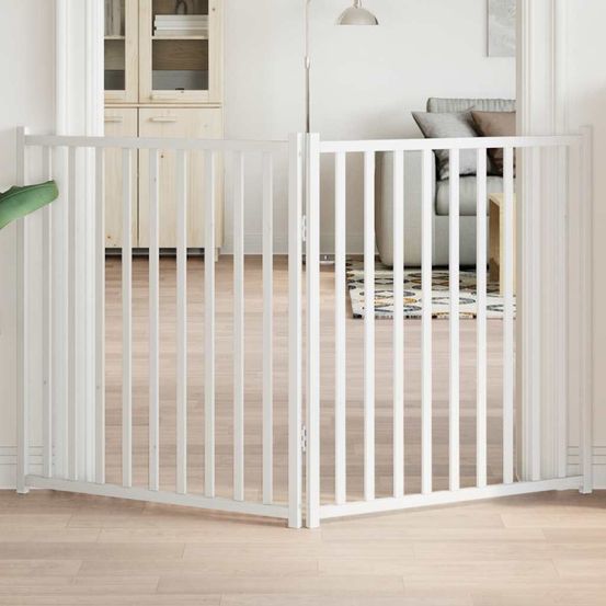 Barrière pour chien haute 90 cm pliable bois 160 cm blanc