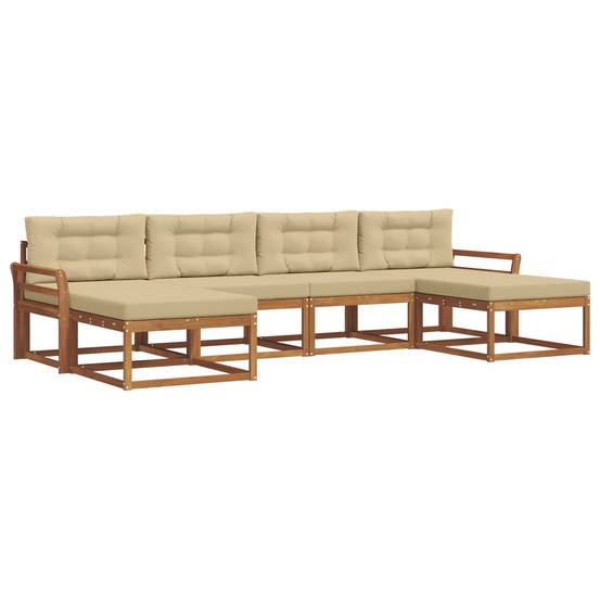 Ensemble de canapés d'extérieur 6 pcs naturel et beige