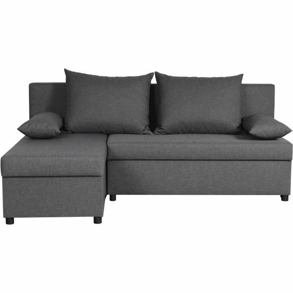 Canapé d'angle réversible – tissu gris – 192 x 143 x 79 cm