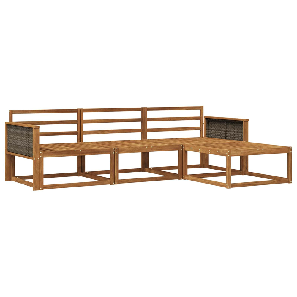Ensemble de canapés d'extérieur 4 pcs naturel