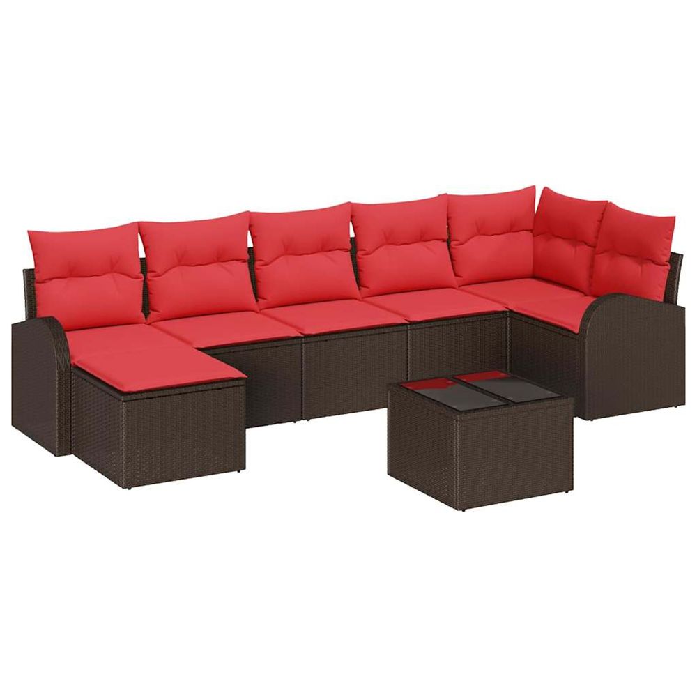 Ensemble de canapé de jardin 8 pc marron