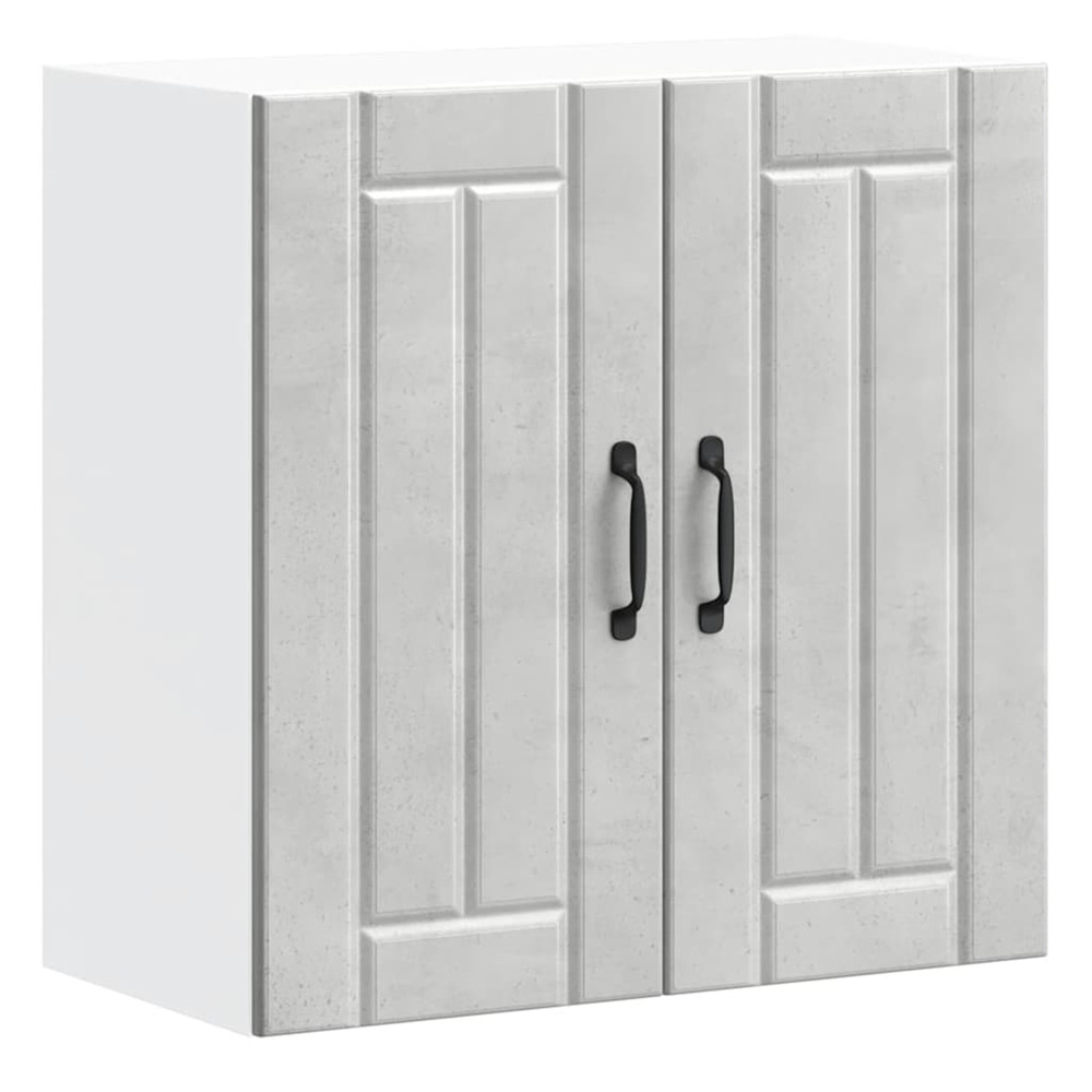 Armoire murale de cuisine lucca gris béton bois ingénierie