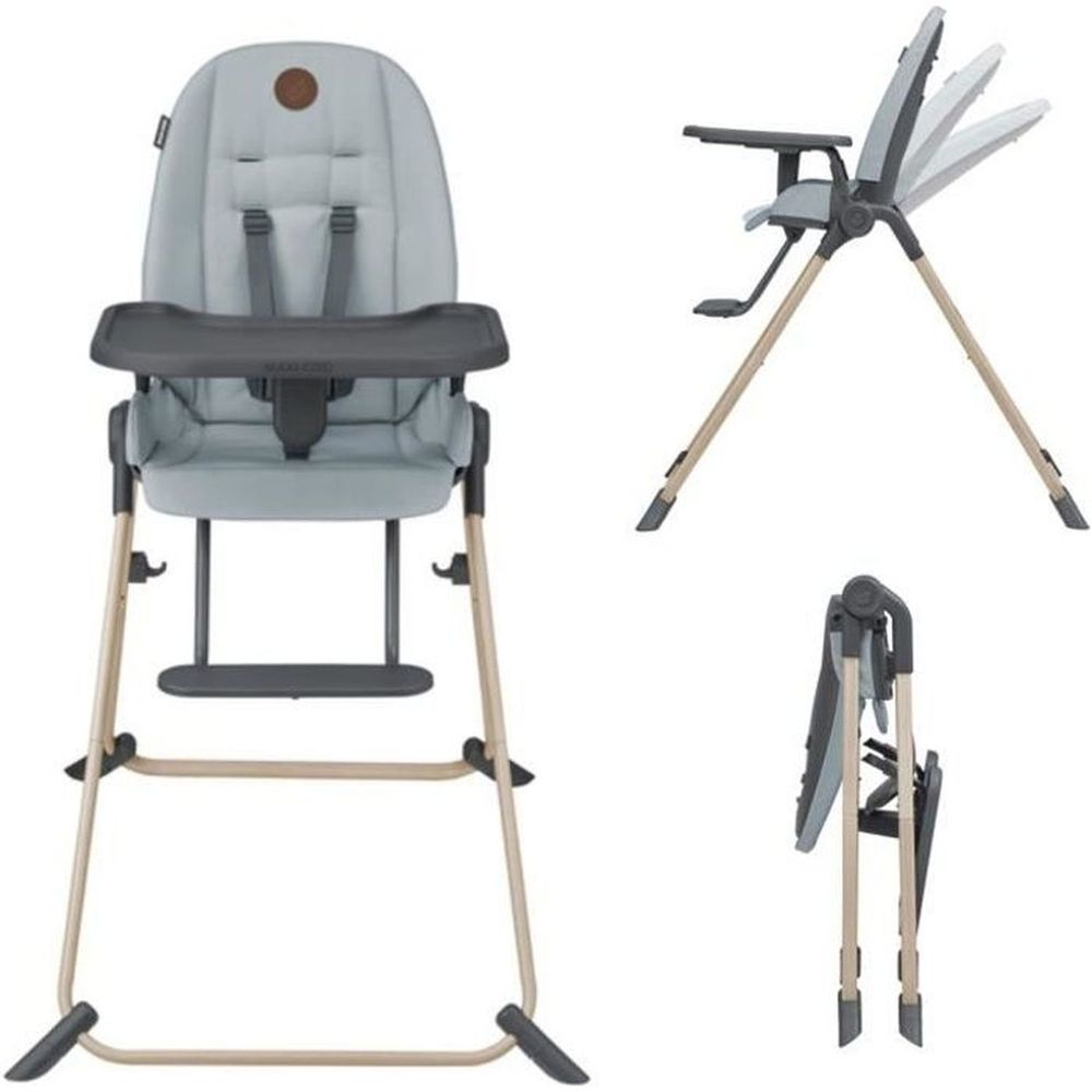 Chaise haute bébé, ultra compacte, légère, de la naissance à 3 ans, beyond grey eco