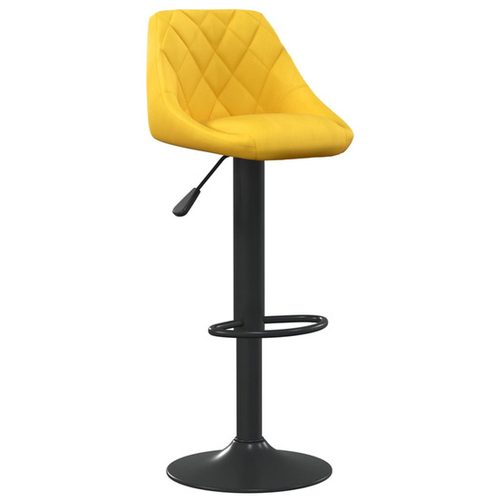 Tabouret de bar jaune moutarde velours