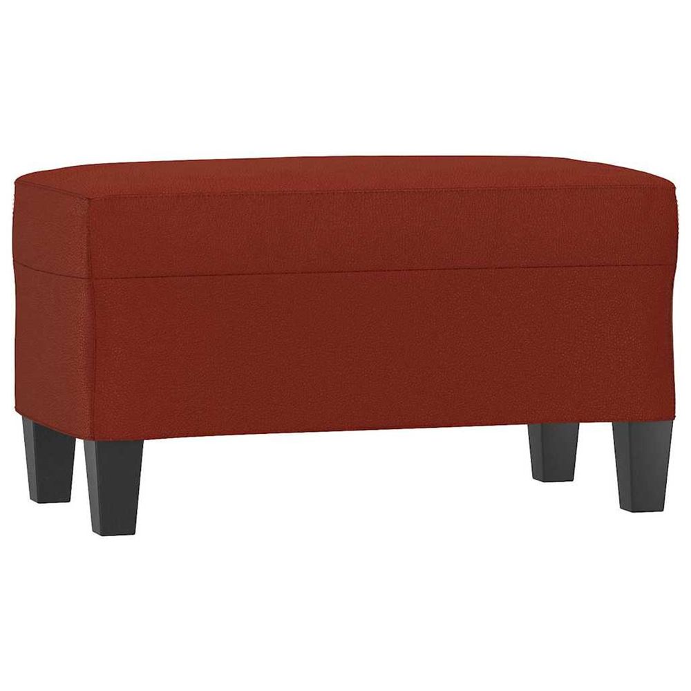 Banc rouge bordeaux 70x35x41 cm similicuir