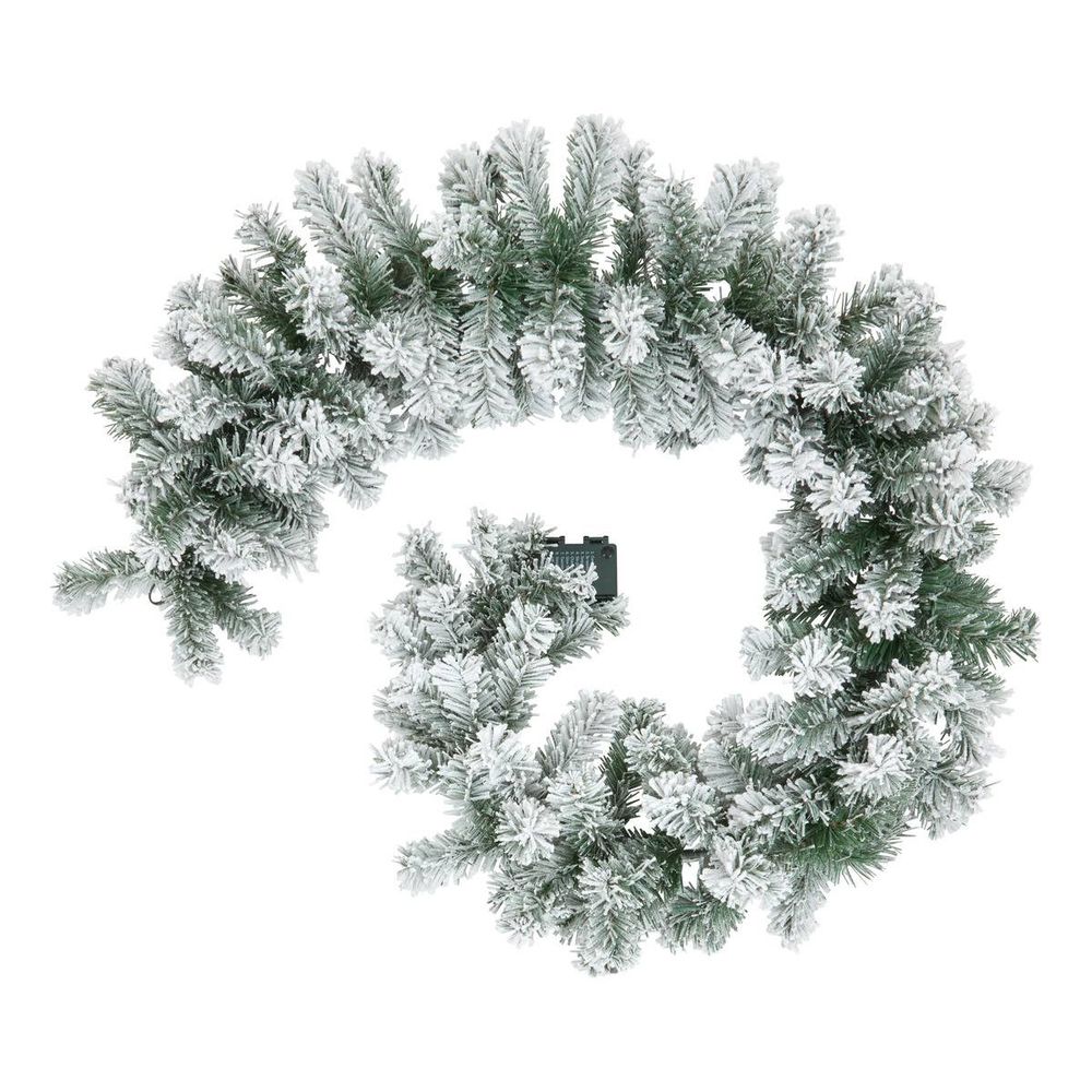 Guirlande de noël lumineuse naturelle floquée 180 cm