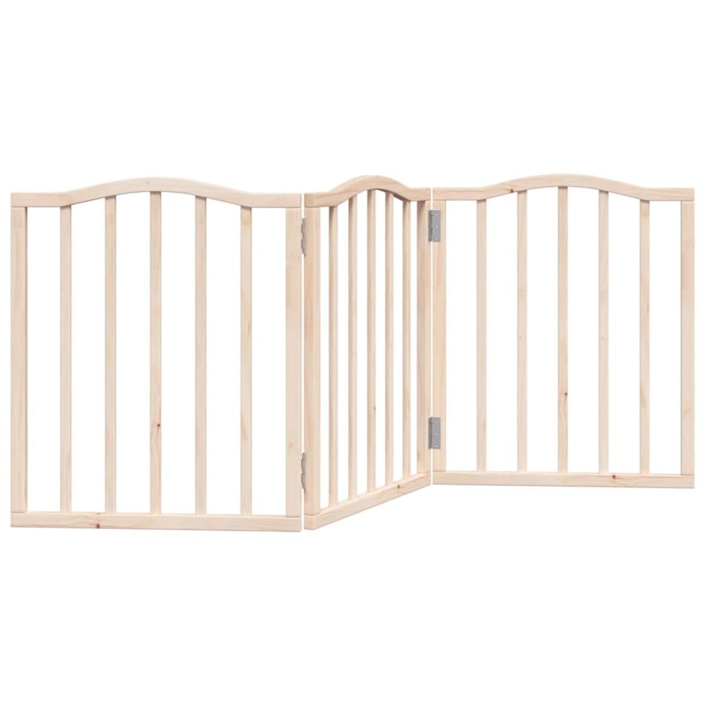 Barrière pour chien pliable 3 panneaux 150 cm bois de peuplier