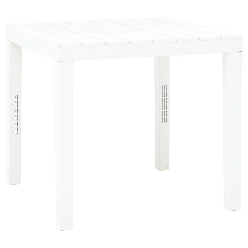 Table de jardin blanc 78x78x72 cm plastique