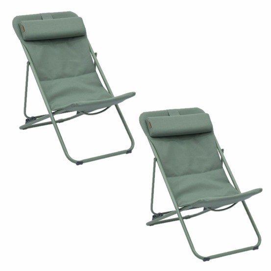 Lot de 2 chiliennes de jardin pliante mirael