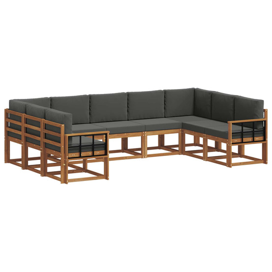 Ensemble de canapés d'extérieur 9 pcs naturel et anthracite