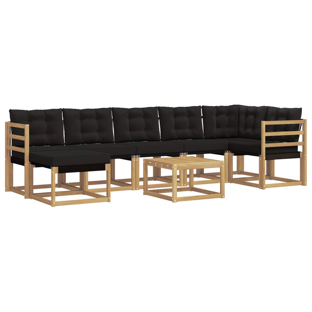 Ensemble de canapés d'extérieur 8 pc blanc et noir