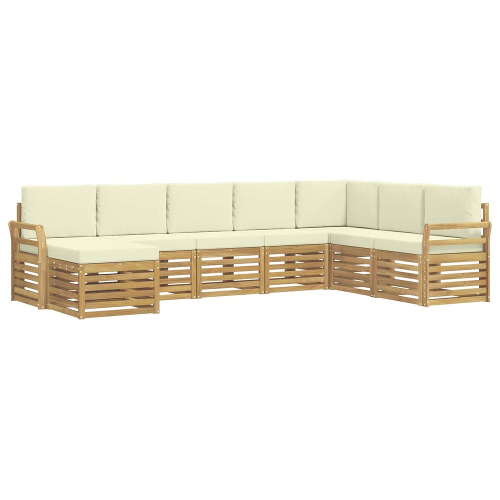 Ensemble de canapés d'extérieur 8 pc blanc et crème polyester