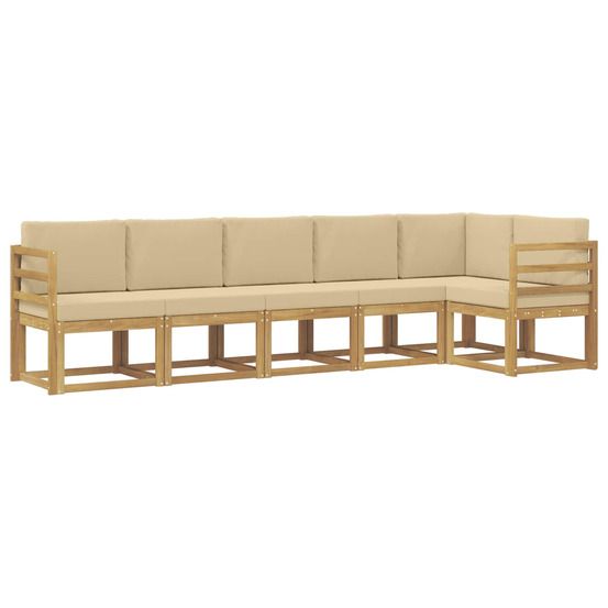 Ensemble de canapés d'extérieur 6 pc blanc et beige polyester