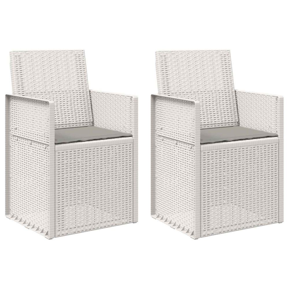 Chaises de jardin salle à manger 2 pc blanc et gris clair pp