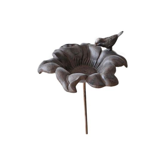 Mangeoire à oiseaux en fonte fleur 24 x 100 cm