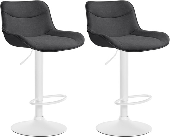 Lot de 2 tabourets de bar vonore tissu blanc