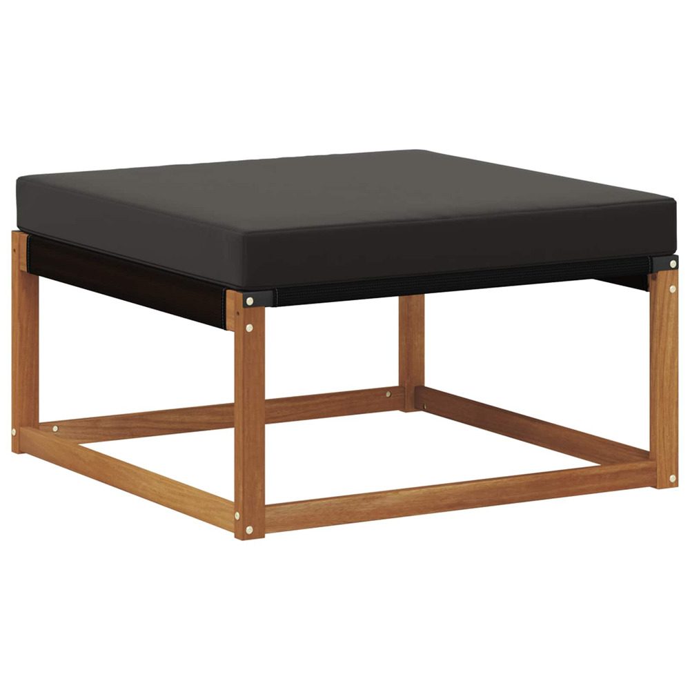 Pouf d'extérieur bois d'acacia massif naturel