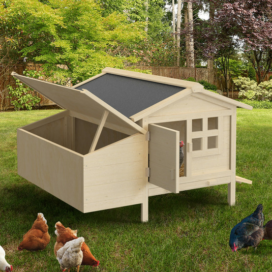 Poulailler sur pilotis xxl avec pondoir en bois