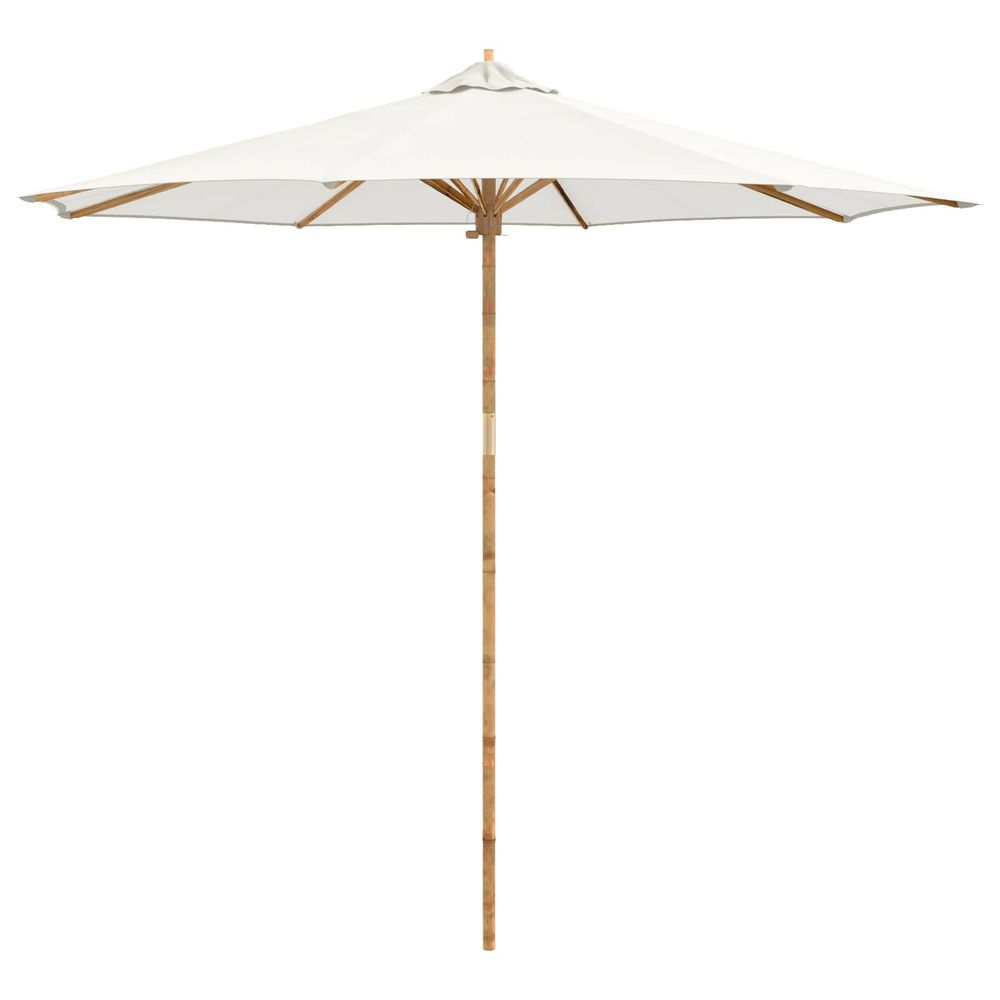 Parasol de jardin rond ø 270 x 260 cm bambou crème blanc