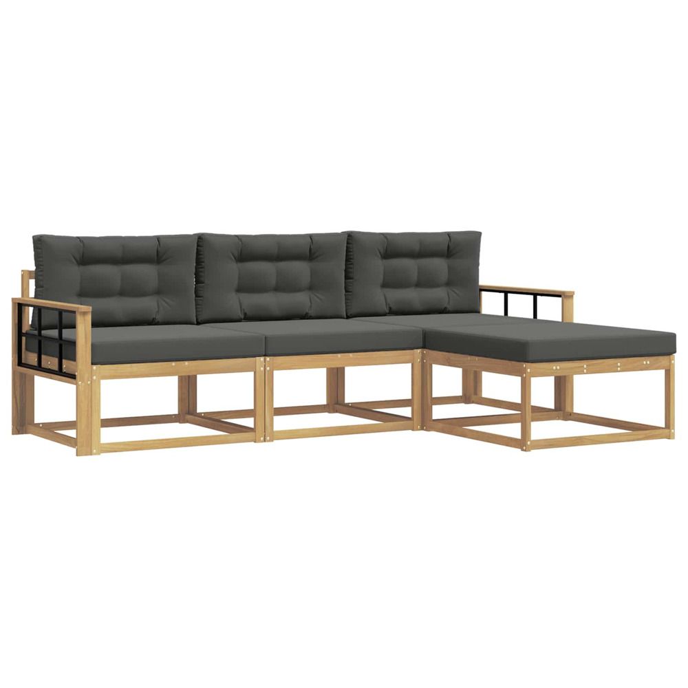 Ensemble de canapés d'extérieur 4 pc blanc et anthracite