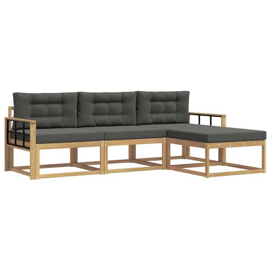 Ensemble de canapés d'extérieur 4 pc blanc et anthracite
