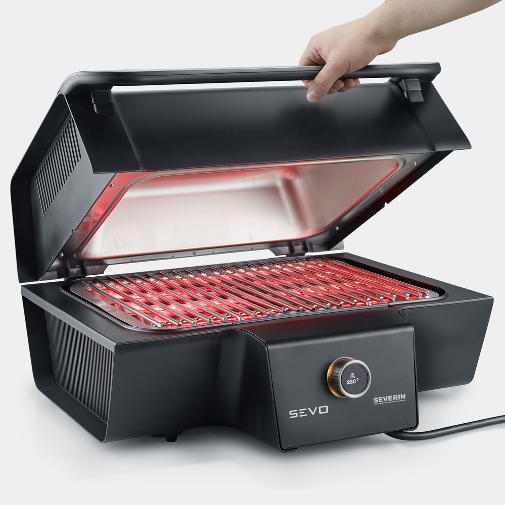 Severin barbecue électrique sevo gt, 3 000w, 0° à 500°c en 10 min, noir, pg8106