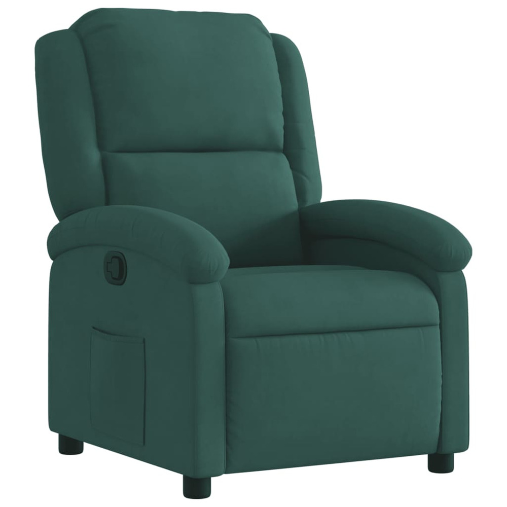 Fauteuil inclinable vert foncé velours